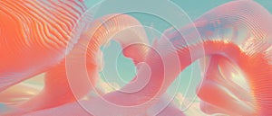 Dynamic energy flows through vibrant 3D swirling vortexes in bright colors photo