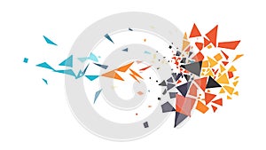 Dynamic Exploding Geometric Shapes for Abstract Energy, vector design Generative AI