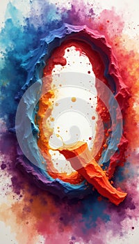 Dynamic explosion of colors forming a vibrant abstract frame