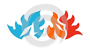 Dynamic Fire and Ice Opposing Elements Vector Design Generative AI