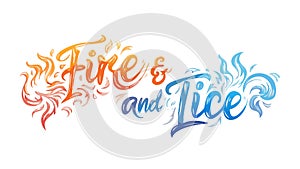 Dynamic Fire Ice Text Logo: Powerful Contrasting Elements Branding, vector design Generative AI