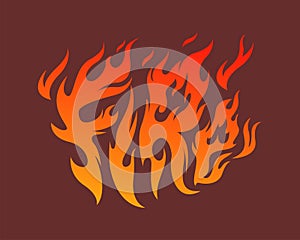 dynamic fire text illustration in vector format. The bold, flaming typography exudes intensity and energy, making it perfect for p photo
