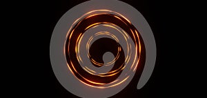 Dynamic Fire Texture Neon Circle Design with 3D Glowing Effects