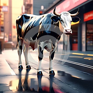Dynamic Fitness: 3D Render of Sweaty Calves on Street Background â€“ HD Abstract