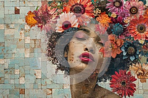 A Dynamic Floral Collage Creates An Abstract Portrait Full Of Youthful Elegance