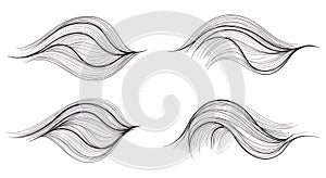 Dynamic flowing lines create abstract artistic wave patterns for modern design applications