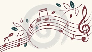 Dynamic Flowing Musical Notes: Melody and Composition, vector design Generative AI