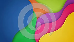 Dynamic fluid composition emphasizing the interplay of contrasting hues