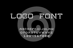 Dynamic font. Geometric typography symbols with monospace letters for brand identity and logo design. Vector creative photo