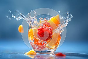 Fruit Splash and Submerged Refreshing Water