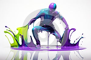 Dynamic Fusion, Illustration of People in Harmonious Motion with Abstract Liquid Forms
