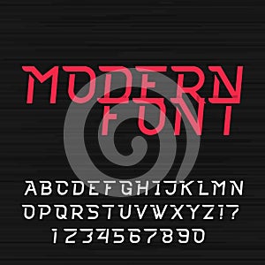Dynamic futuristic alphabet vector font.