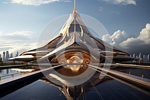 Dynamic Futuristic architecture. Generate Ai
