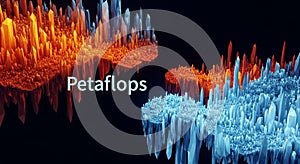 Abstract 3D rendering of computational data visualization with spikes
