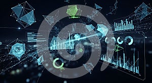 Futuristic Data Visualization and Technology Background