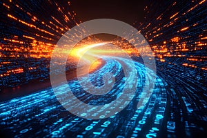 Futuristic Digital Data Stream for Technology and Innovation Concepts Generative AI
