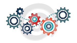 Dynamic Gear System Interlocking Vector, vector design Generative AI