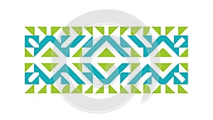 Dynamic Geometric Abstract Pattern in Blue and Green, vector design Generative AI