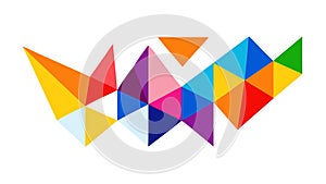 Dynamic Geometric Abstract Pattern with Overlapping Triangles, vector design Generative AI