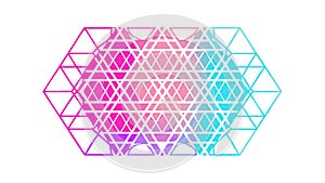 Dynamic Geometric Abstraction: Vibrant Pink and Blue Pattern, vector design Generative AI