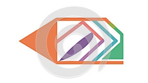 Dynamic Geometric Arrow Shape Vector Design Element, vector design Generative AI