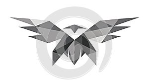 Dynamic Geometric Eagle, Abstract Bird of Prey Design, vector design Generative AI