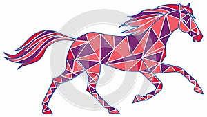 Dynamic Geometric Horse, Abstract Animal Art in Motion, vector design Generative AI photo