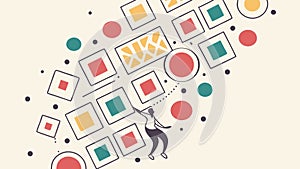 Dynamic Geometric Pattern with Abstract Animals Vector, vector design Generative AI