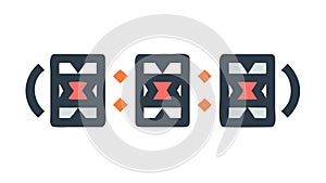 Dynamic Geometric Pattern: Abstract Interlocking Shapes, vector design Generative AI