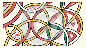 Dynamic Geometric Pattern with Intersecting Circular Shapes, vector design Generative AI