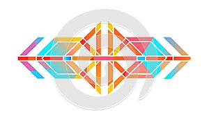 Dynamic Geometric Pattern with Intersecting Shapes and Lines, vector design Generative AI