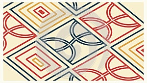 Dynamic Geometric Pattern with Intersecting Shapes and Lines, vector design Generative AI