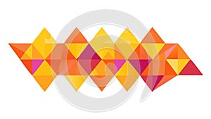Dynamic Geometric Pattern Vector with Yellow-Orange Triangles, Modern, vector design Generative AI