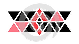 Dynamic Geometric Triangle Pattern in Black & Pink, vector design Generative AI