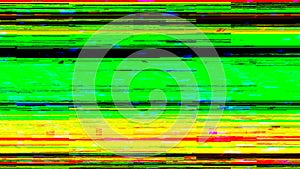 Dynamic glich video, bad tv signal of color display, 3d render computer generated background