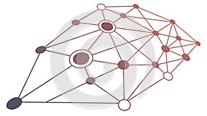 Dynamic Global Network Vector Graphic, Data Flow & AI, vector design Generative AI