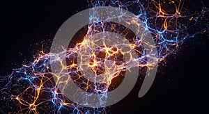Dynamic glowing neuronal network in dark space