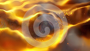 Dynamic Golden Digital Wave Background
