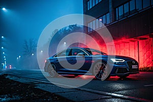 Dynamic gradient background with blue and red