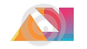 Dynamic Gradient Triangles Abstract Geometry, vector design Generative AI