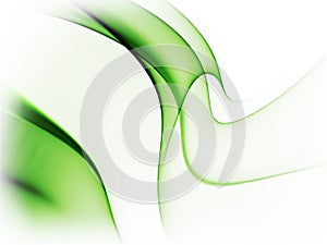 Dynamic green abstract background on white