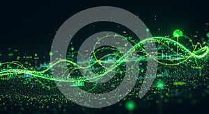 Dynamic green data flow visualization