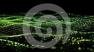 Dynamic Green Data Stream Background: Abstract Particle Waves
