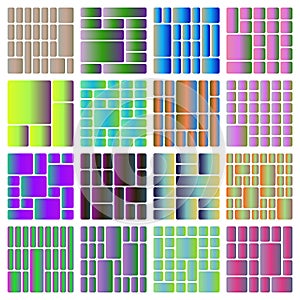 Colorful gradient abstract shapes pattern mosaic grid background design art