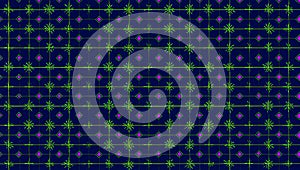 Repeating diamond and star pattern creates a bold, modern geometric background.