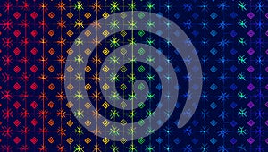 Repeating diamond and star pattern creates a bold, modern geometric background.