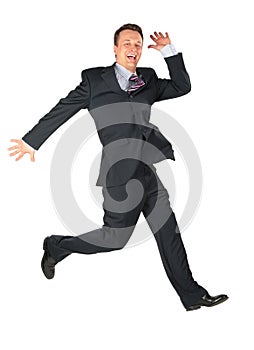 Dynamic happy businessman