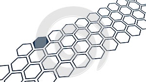 Dynamic hexagonal abstract wave pattern with geometric flow, vector design Generative AI