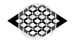 Dynamic Hexagonal Grid Pattern - Modern, Structural Abstract Design, vector design Generative AI