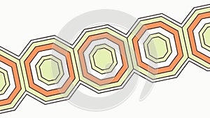 Dynamic hexagonal pattern in green and orange, geometric and modern, vector design Generative AI